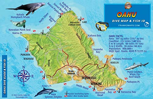 Stock image for Oahu Fish Card Franko Maps Waterproof Card for sale by Better World Books: West