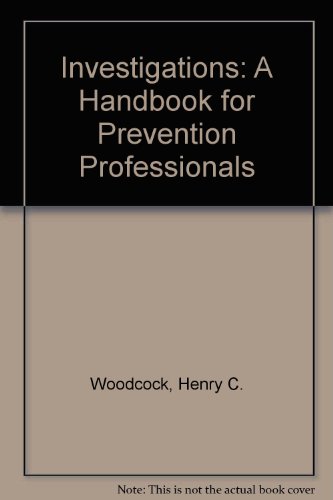 Stock image for Investigations: A Handbook for Prevention Professionals for sale by HPB-Red