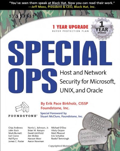 Stock image for Special Ops : Host and Network Security for Microsoft, Unix and Oracle for sale by Better World Books
