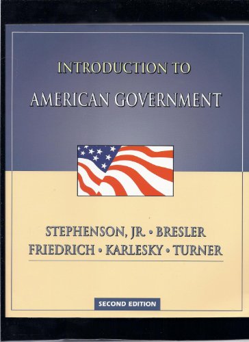 Beispielbild fr Introduction to American Government zum Verkauf von Better World Books