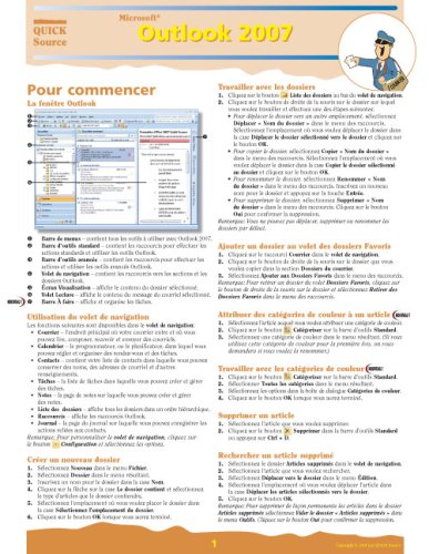 Beispielbild fr Microsoft Outlook 2007 Quick Source Guide (French) (French Edition) zum Verkauf von Revaluation Books