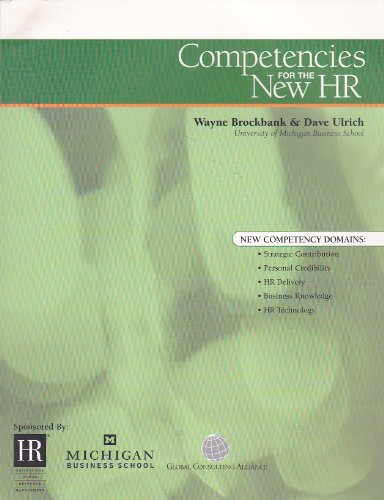 Competencies for the New HR (9781932132076) by Wayne Brockbank; Dave Ulrich