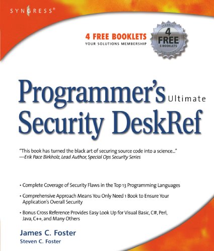 Stock image for Programmer's Ultimate Security DeskRef : Your Programming Security Encyclopedia for sale by Better World Books