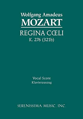 9781932419214: Regina Coeli, K. 276 (321b): Vocal score (Latin Edition)