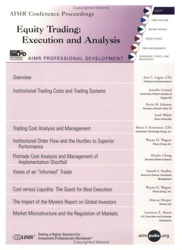 9781932495041: Equity Trading: Execution and Analysis