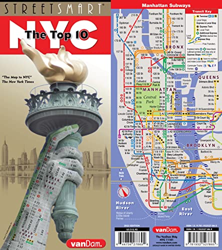 Imagen de archivo de StreetSmart NYC Top 10 Map by VanDam    Laminated pocket size NYC Street & Souvenir Map of Manhattan, NY with 3D Skyline Poster and Top 10 Sights . ferry routes and NYC Subway Map 2020 Edition a la venta por -OnTimeBooks-