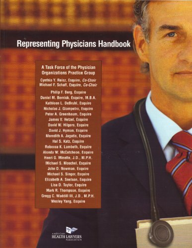 Imagen de archivo de Representing Physicians Handbook (American Health Lawyers Association) a la venta por ThriftBooks-Dallas