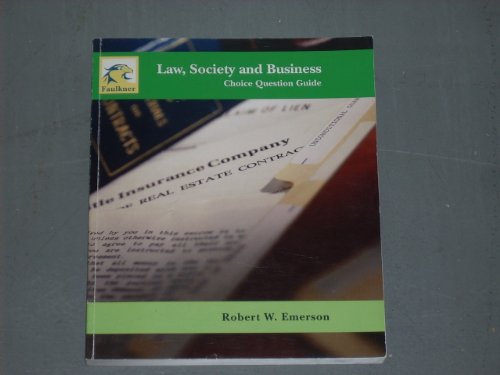 9781932602982: Law, Society and Business: Choice Question Guide