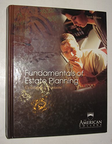 Beispielbild fr Fundamentals of Estate Planning, 10th Edition zum Verkauf von Wonder Book