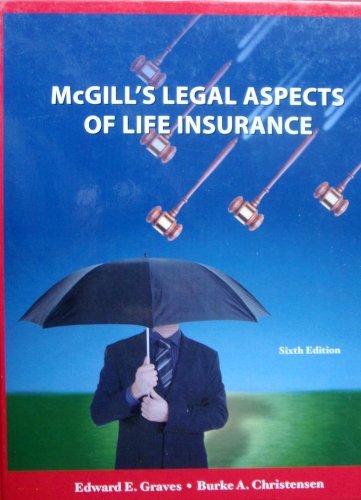 Imagen de archivo de McGill's Legal Aspects of Life Insurance a la venta por Irish Booksellers