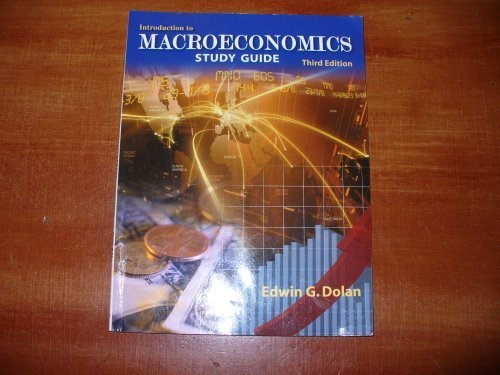 Stock image for Introduction to Macroeconomics Study Guide [Paperback] Edwin G. Dolan for sale by Textbookplaza