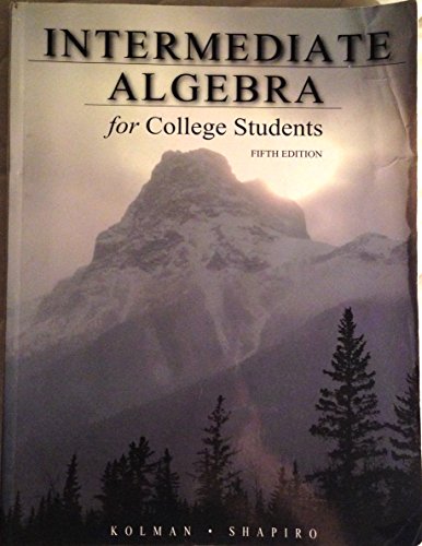 Stock image for Intermediate Algebra For College Students 5Th Fifth Edition for sale by HPB-Diamond