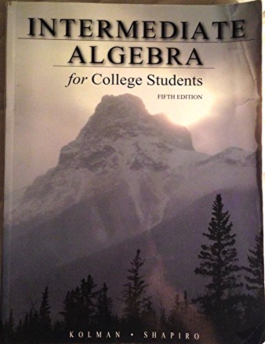 Stock image for Intermediate Algebra for College Students for sale by Better World Books