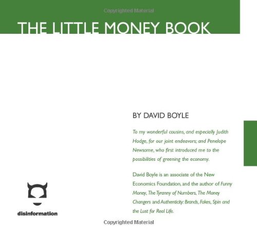 The Little Money Book (Fraigile Earth series) (9781932857269) by Boyle, David