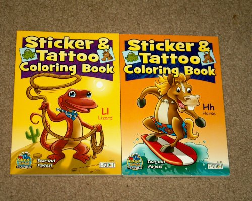 9781932947700: Sticker & Tattoo Coloring Book Hh Horse & Ll Lizard Choo Choo Training Books