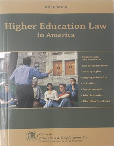 Stock image for Higher Education Law in America for sale by Better World Books