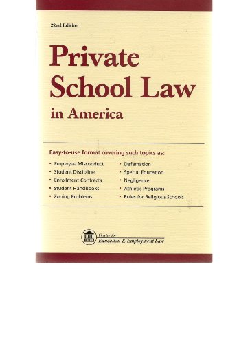 Imagen de archivo de Private School Law in America (Private School Law in America) a la venta por Jenson Books Inc