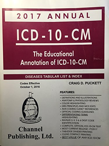 Imagen de archivo de 2017 Annual ICD-10-CM : He Educational Annotation of ICD-10-CM a la venta por Better World Books