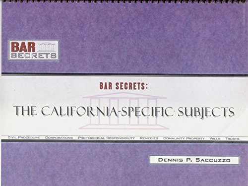 Beispielbild fr Bar Secrets: The California-Specific Subjects zum Verkauf von ThriftBooks-Dallas