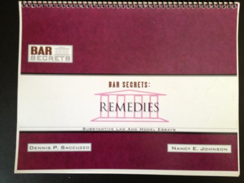 Bar Secrets: Remedies (Bar Secrets) (9781933089065) by Dennis P. Saccuzzo