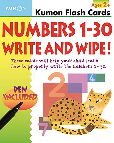 Kumon Numbers 1-30 Write & Wipe (Kumon Flash Cards)