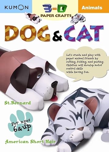 9781933241180: Animals: Dog & Cat (Kumon 3-D Paper Craft Workbooks)