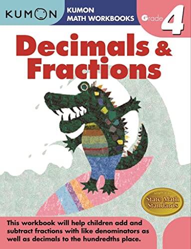 9781933241586: Grade 4 Decimals & Fractions (Kumon Math Workbooks)