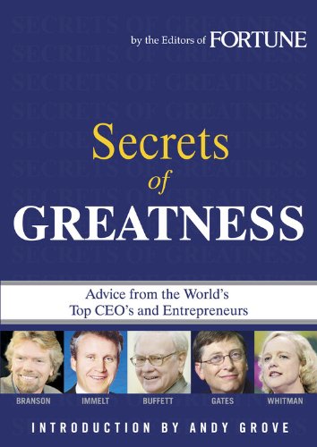 9781933405902: Secrets of Greatness: Advice from the World's Top CEO's and Entrepreneurs (E)