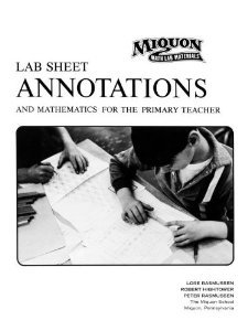 Beispielbild fr Lab Sheet Annotations and Mathematics for the Primary Teacher zum Verkauf von SecondSale