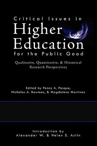 Stock image for Critical Issues in Higher Education for the Public Good: Qualitative, Quantitative, & Historical Research Perspectives for sale by Cheryl's Books