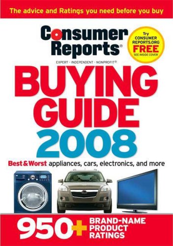Beispielbild fr Consumer Reports Buying Guide : Best Buys For 2008 zum Verkauf von Better World Books