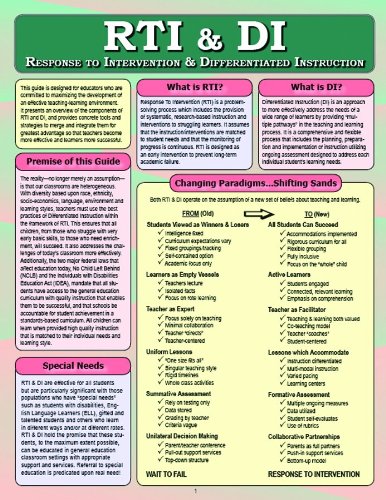 Stock image for RTI and DI Response to Intervention and Differentiated Instruction for sale by TextbookRush