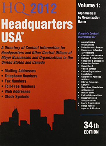 9781934228524: Headquarters USA 2012 (Headquarters USA (2v.))