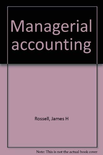 Beispielbild fr Managerial Accounting zum Verkauf von Better World Books