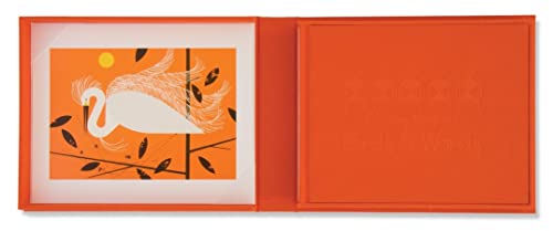 9781934429198: Birds & Words Orange With Snowy Egret Print