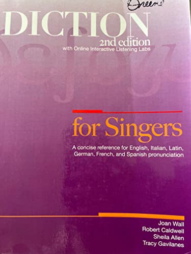 Beispielbild fr Diction for Singers zum Verkauf von BGV Books LLC