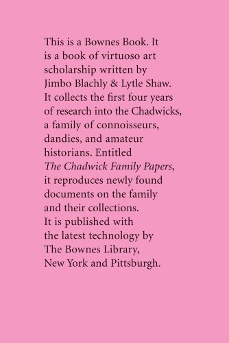 Beispielbild fr The Chadwick Family Papers: A Brief Public Glimpse zum Verkauf von ThriftBooks-Dallas