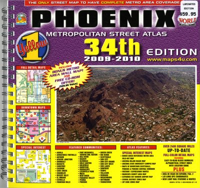 9781934839010: Phoenix Metropolitan Street Atlas 2009-2010 Edition (Yellow1)