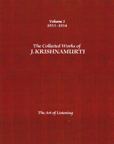 Beispielbild fr The Collected Works of J.Krishnamurti - Volume I 1933-1934 zum Verkauf von Blackwell's