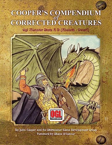 Stock image for Cooper's Compendium of Corrected Creatures: OGL Monster Stats A  " D (Aboleth  " Dwarf) for sale by Half Price Books Inc.