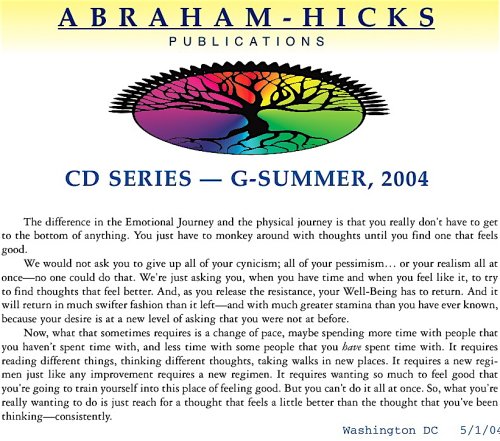 Abraham-Hicks G-Series - Summer 2004 "Take The Emotional Journey First" (9781935063148) by Esther Hicks; Jerry Hicks