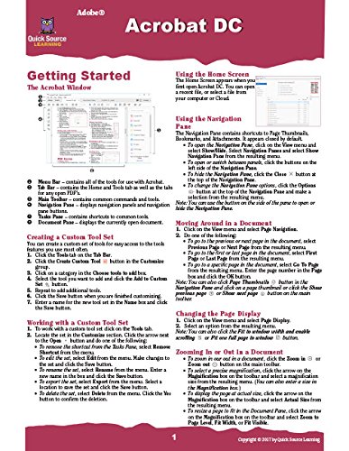 Beispielbild fr Adobe Acrobat DC Quick Source Reference Guide zum Verkauf von GF Books, Inc.