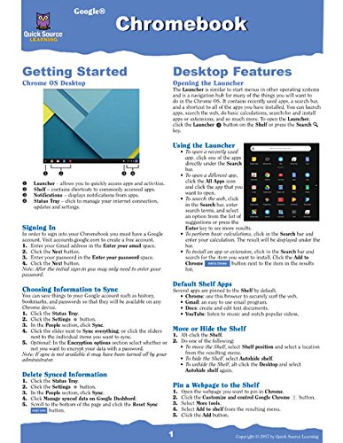 Beispielbild fr Google Chromebook Quick Source Reference Guide zum Verkauf von Ergodebooks