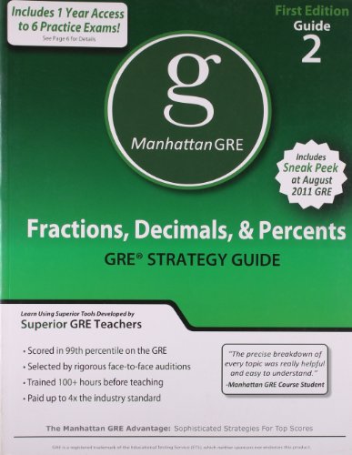 Imagen de archivo de Fractions, Decimals, and Percents GRE Preparation Guide a la venta por Better World Books