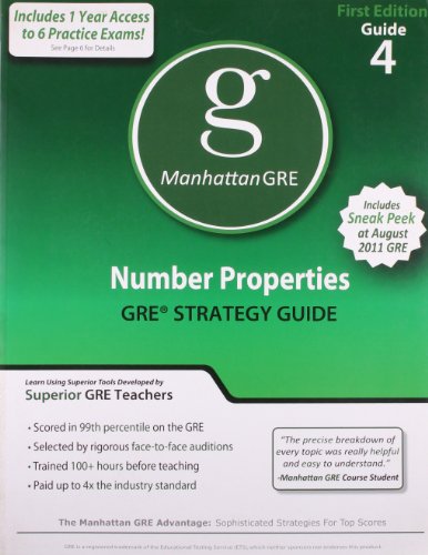 Beispielbild fr Number Properties GRE Preparation Guide (Manhattan Gre Prep) zum Verkauf von HPB-Red