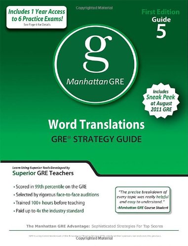 Beispielbild fr Word Translations GRE Preparation Guide (Manhattan Gre Prep) zum Verkauf von HPB-Red