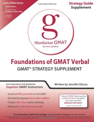 Beispielbild fr Foundations of GMAT Verbal zum Verkauf von Better World Books