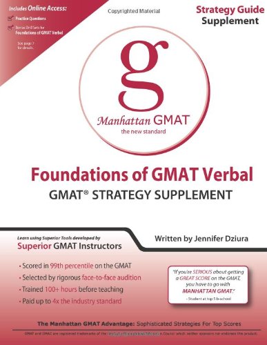 Imagen de archivo de Foundations of GMAT Verbal a la venta por Better World Books