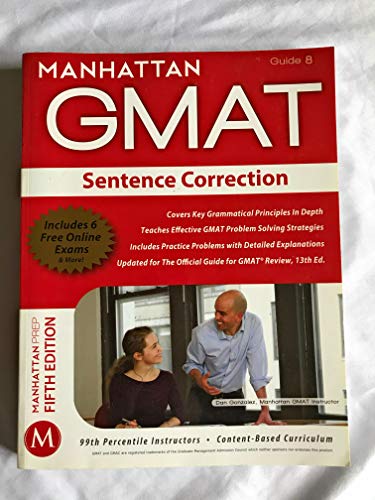Stock image for Manhattan GMAT Sentence Correction for sale by Better World Books: West