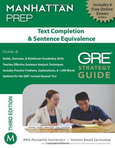 Stock image for Text Completion and Sentence Equivalence GRE Strategy Guide for sale by Better World Books